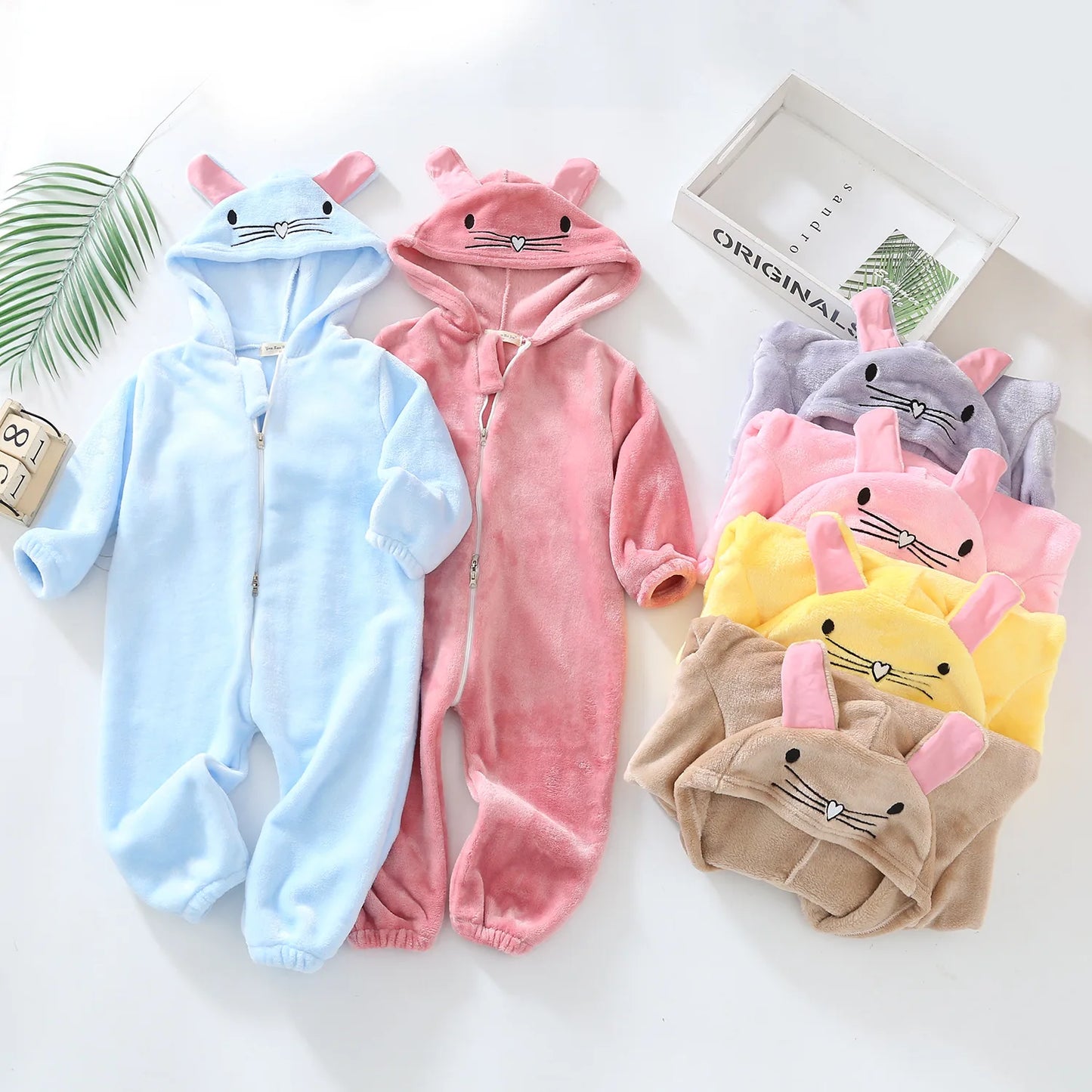 Pyjama Bébé “Zip” – Combinaison en Coton à Fermeture Éclair, Manches Longues