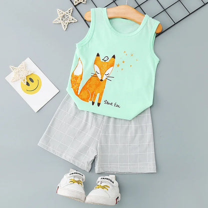 Pyjama Enfant Été “Sans Manches” – Ensemble Léger en Coton Doux, Respirant & Estival