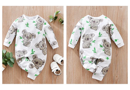 Pyjama Bébé Motif Koala – Grenouillère Coton Manches Longues 0-24 Mois