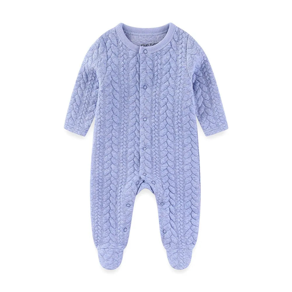 Pyjama Bébé Hiver Maille Tricot – Grenouillère Coton Chaud 0-24 Mois