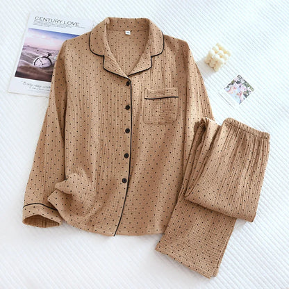 Pyjama Femme “Point Doux” – Ensemble en Coton Élégant et Confortable