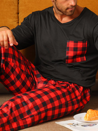 Pyjama Homme “Carreaux Confort” – Ensemble Hiver Chaud en Flanelle à Carreaux