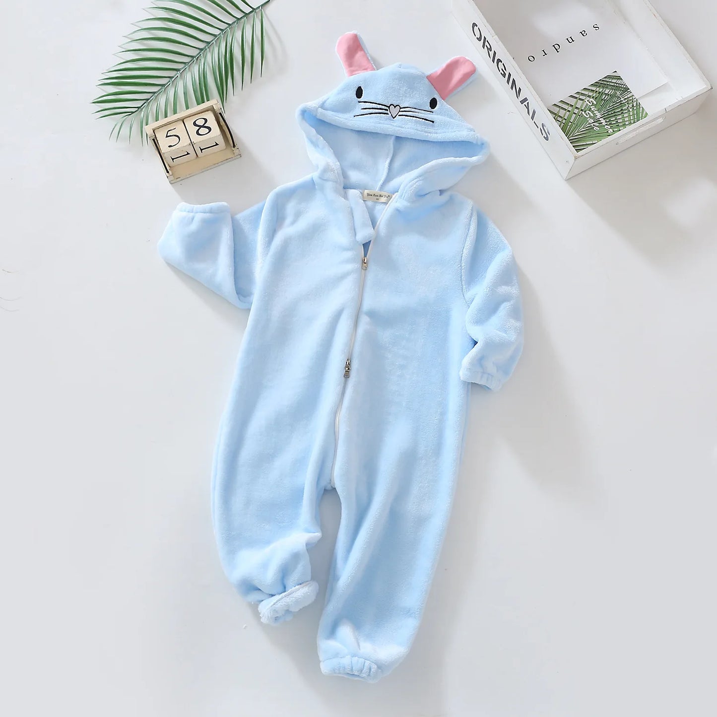 Pyjama Bébé “Zip” – Combinaison en Coton à Fermeture Éclair, Manches Longues