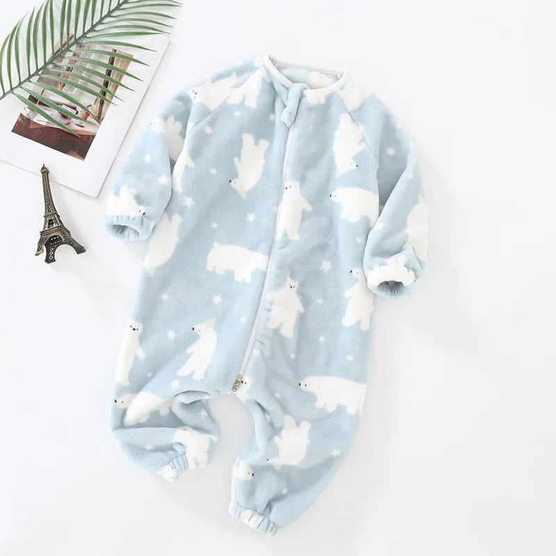 Pyjama Bébé “Zip” – Combinaison en Coton à Fermeture Éclair, Manches Longues
