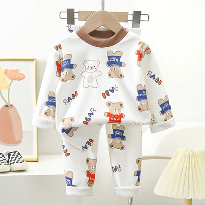 Pyjama Enfant “Cocon Hivernal” – Ensemble Chaud en Coton Épais Molletonné, Confort Doux et Protecteur