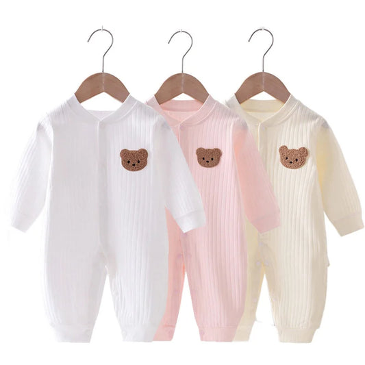 Pyjama Bébé Polaire Hiver “Ourson” – Grenouillère Chaude 0-24 Mois