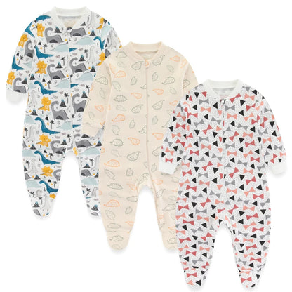 Pyjama Bébé “Trio Essentiel” – Lot de 3 Pyjamas en Coton