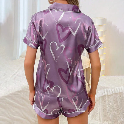 Pyjama Femme “Nuances Intimes” – Ensemble Satin Doux & Fluide, Élégance Soirée