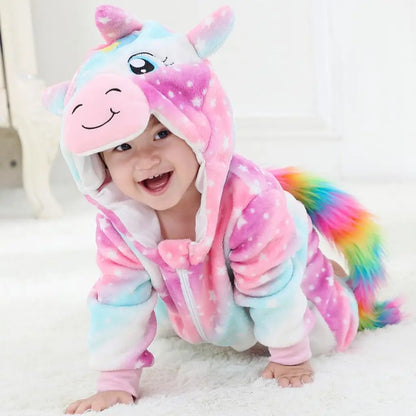 Pyjama pilou pilou Polaire Enfant Hiver – Licorne, Loup, Dino & Animaux, Combinaison Chaude