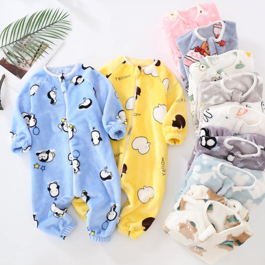 Pyjama Bébé “Zip” – Combinaison en Coton à Fermeture Éclair, Manches Longues
