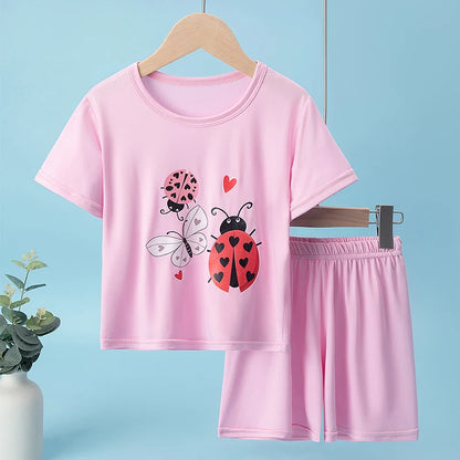 Pyjama Enfant Été “Cocon Instinctif” – Ensemble 2 Pièces en Coton Léger à Motifs Animaux, Manches Courtes
