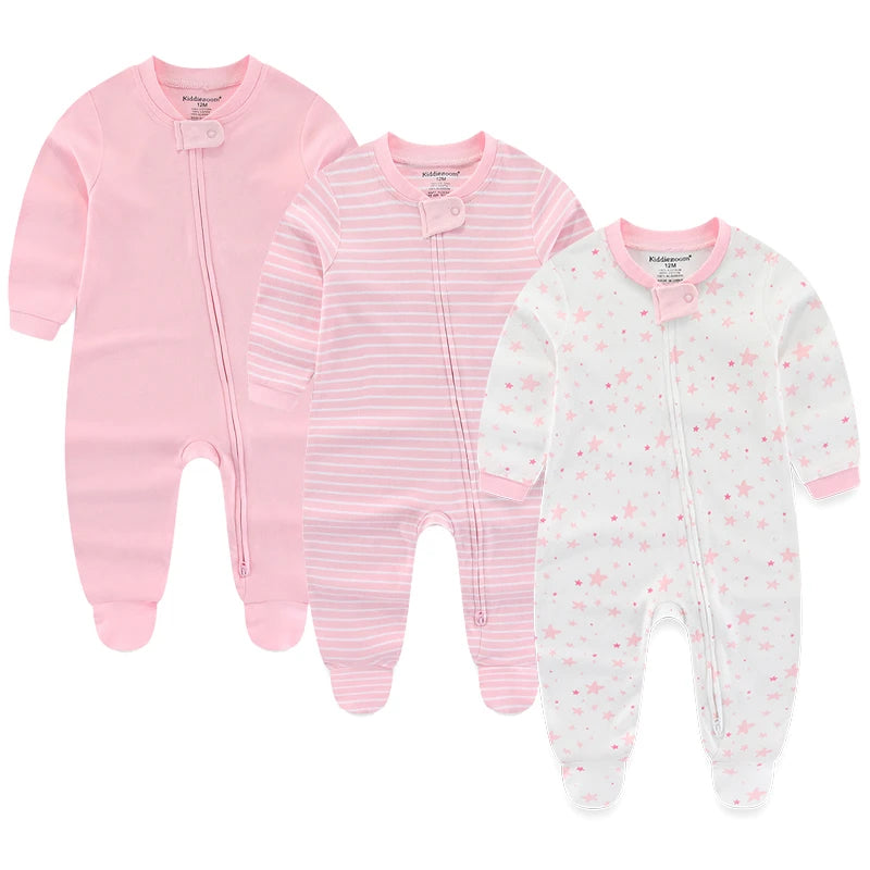 Pyjama Bébé “Trio Essentiel” – Lot de 3 Pyjamas en Coton