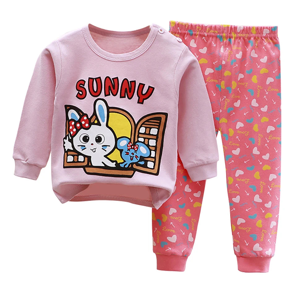 Pyjama Enfant Automne “L’Essentiel Doux” – Ensemble 2 Pièces en Coton Chaud, Manches Longues, Confort Saisonnier