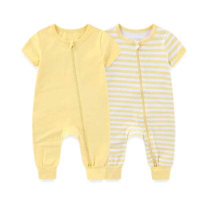 Pack 2 Pyjamas Bébé Coton – Grenouillères Unisexe Jour & Nuit 0-24M