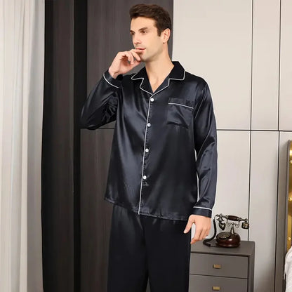 Pyjama Homme “L’Éclat d’Été” – Ensemble Satiné Élégant et Léger Été