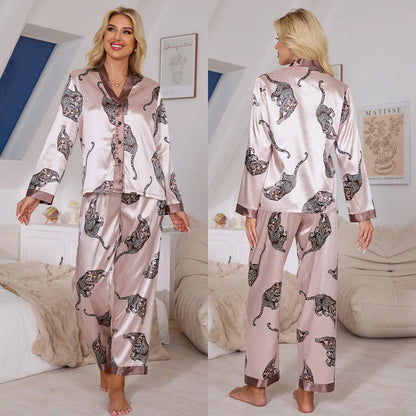 Pyjama Femme “Signature” – Ensemble en Satin Chic à Imprimés Élégants