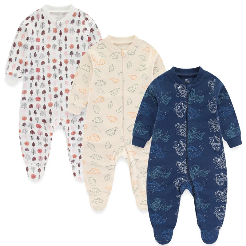 Pyjama Bébé “Trio Essentiel” – Lot de 3 Pyjamas en Coton