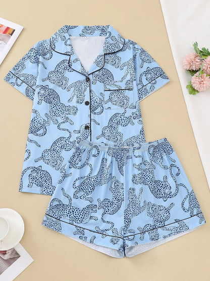 Pyjama Femme “Féroce d’Été” – Ensemble Coton Léger Imprimé