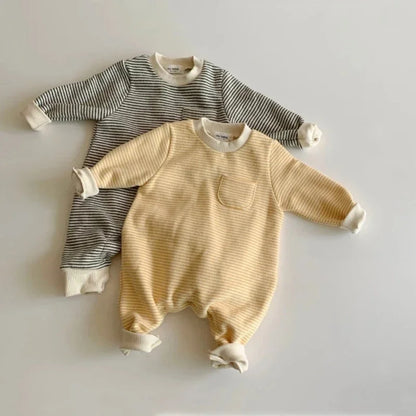 Pyjama Bébé "Coton Rayé Nevia"  – Grenouillère Chaude Automne Hiver 0-24 Mois