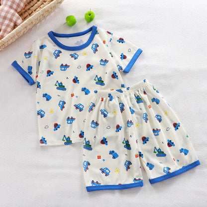Pyjama Enfant Été “Jungle & Fun” – Coton Respirant à Imprimés Ludiques