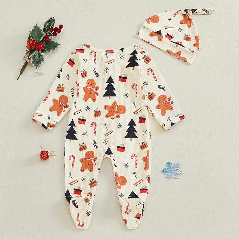 Pyjama Bébé “Magie d’Hiver” – Ensemble Festif avec Bonnet ou Bandeau Inclus