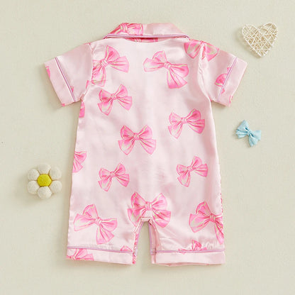 Pyjama Bébé Satin Été “Ruban de Lune” – Ensemble Léger Respirant Garçon & Fille