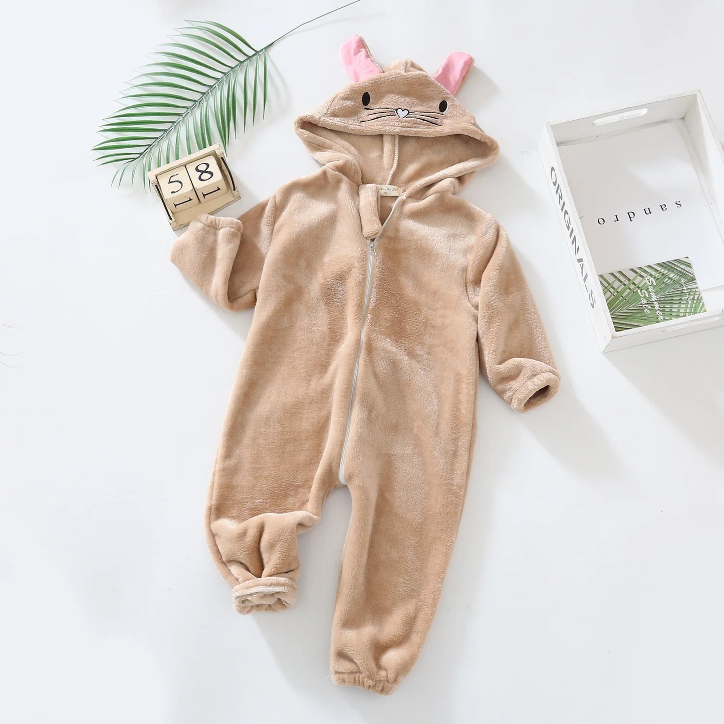 Pyjama Bébé “Zip” – Combinaison en Coton à Fermeture Éclair, Manches Longues