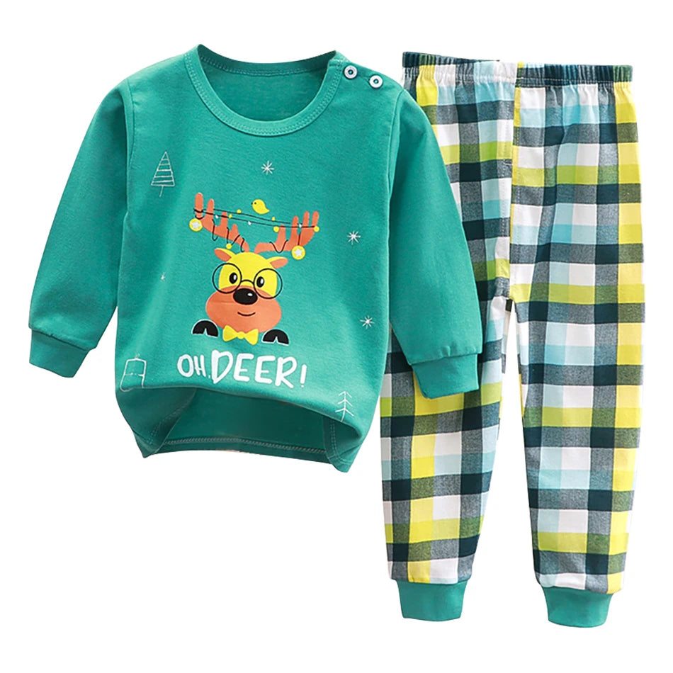 Pyjama Enfant Automne “L’Essentiel Doux” – Ensemble 2 Pièces en Coton Chaud, Manches Longues, Confort Saisonnier