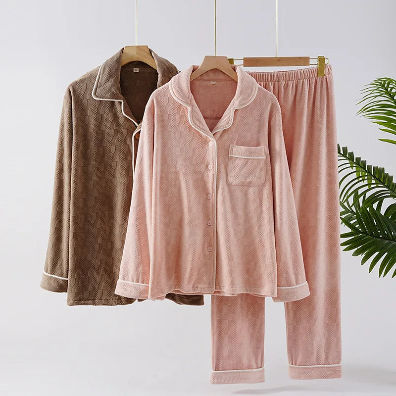 Pyjama “Hiver Essentiel” – Ensemble en Coton Chaud et Respirant