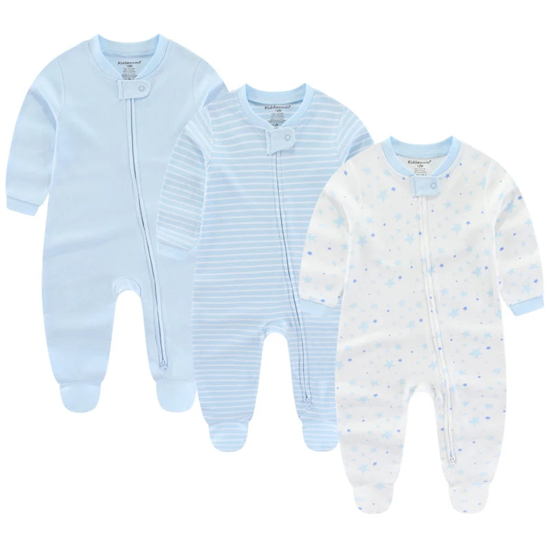 Pyjama Bébé “Trio Essentiel” – Lot de 3 Pyjamas en Coton