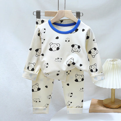 Pyjama Enfant “Battements Doux” – Ensemble 2 Pièces en Coton Doux, Manches Longues, Motifs Ludiques, Automne Mixte