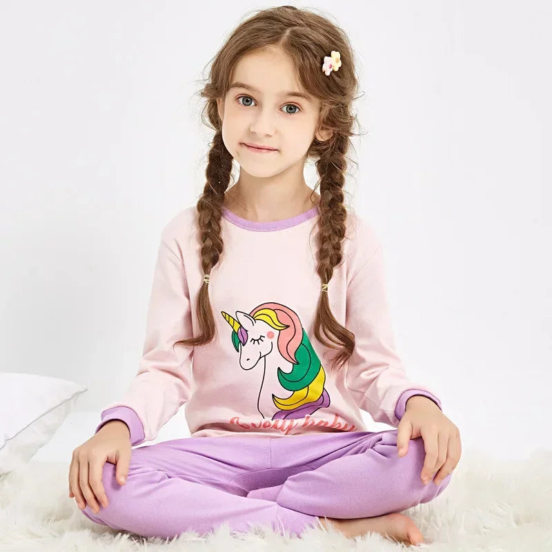 Pyjama Enfant Mi-Saison “Univers Illustré” – Ensemble 2 Pièces en Coton Doux, Manches Longues, Motifs Colorés Mixte