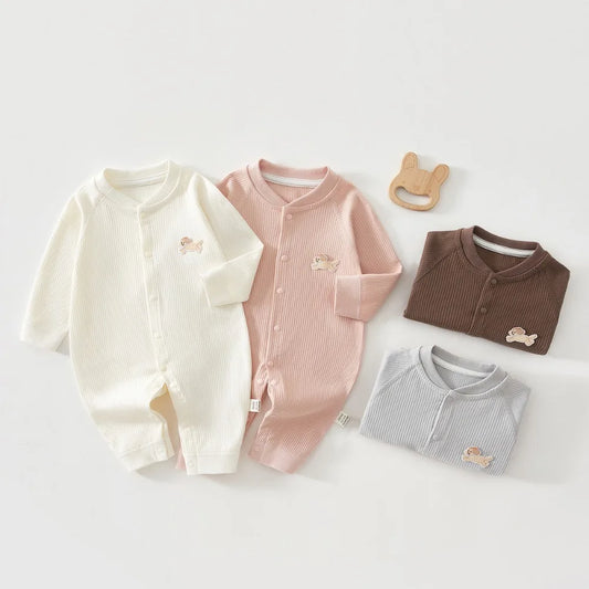 Pyjama Bébé Coton Côtelé – Grenouillère Printemps Été Unisexe pour les 0-24 Mois