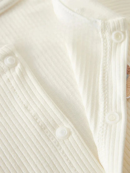 Pyjama Bébé Coton Côtelé – Grenouillère Printemps Été Unisexe pour les 0-24 Mois