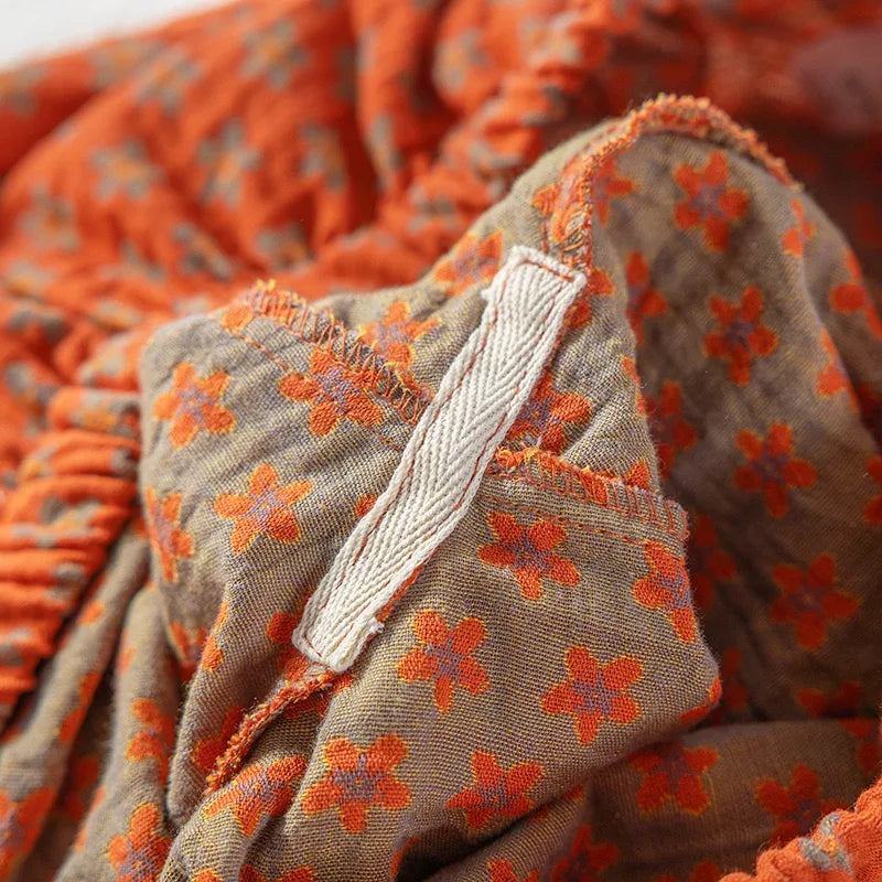Pyjama Femme “Éclat Douillet” – Ensemble Long en Coton Gaufré