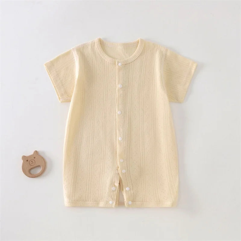 Pyjama Bébé Été Coton Léger – Combinaison Courte Unisexe 0-24 Mois