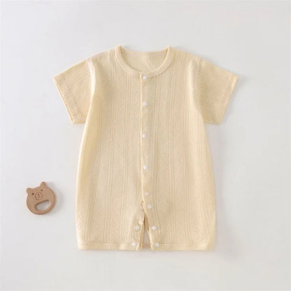 Pyjama Bébé Été Coton Léger – Combinaison Courte Unisexe 0-24 Mois
