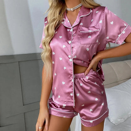 Pyjama Femme “Nuances Intimes” – Ensemble Satin Doux & Fluide, Élégance Soirée