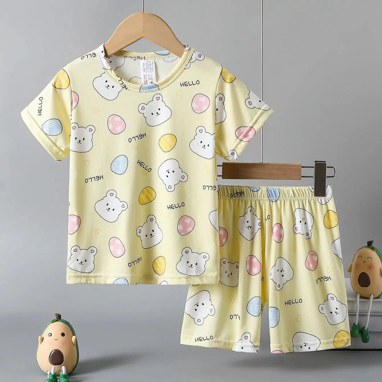 Pyjama Enfant Été “Cocon Instinctif” – Ensemble 2 Pièces en Coton Léger à Motifs Animaux, Manches Courtes