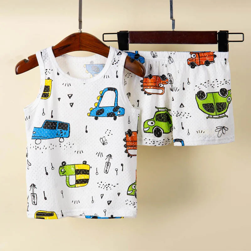 Pyjama Enfant Été “Sans Manches” – Ensemble Léger en Coton Doux, Respirant & Estival