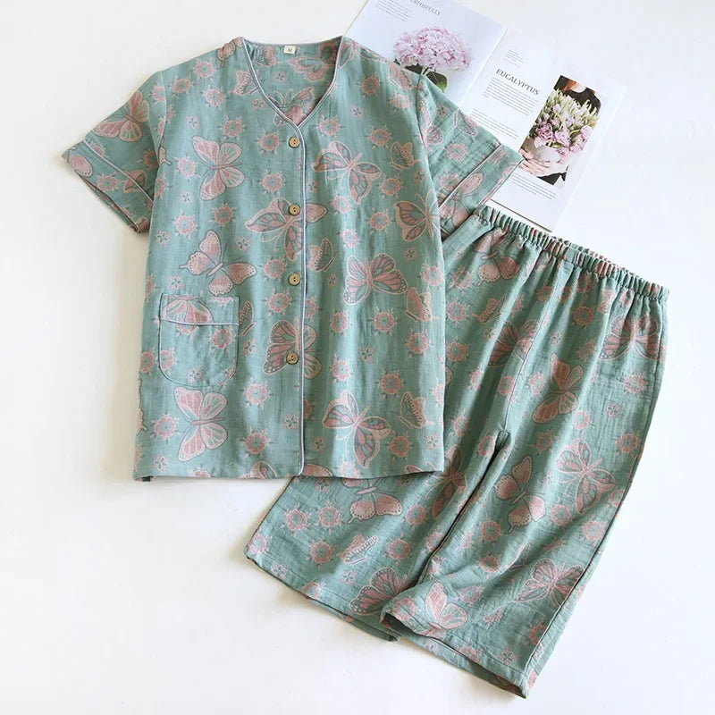 Pyjama Femme “Bloom” – Ensemble en Coton à Motifs Floraux