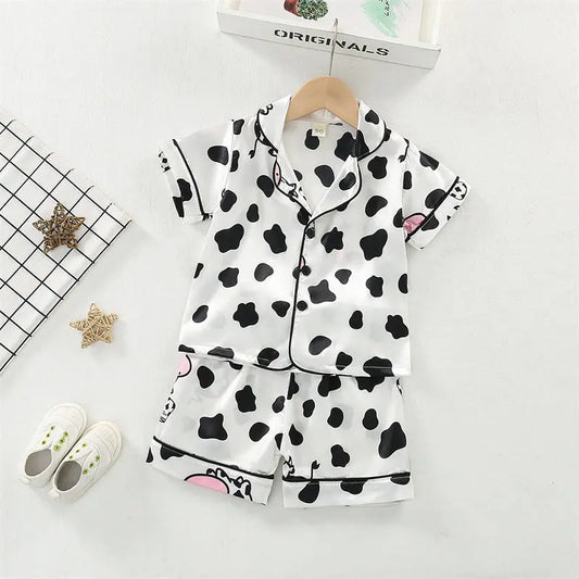 Pyjama Bébé & Enfant “Douce Prairie” – Ensemble en Coton Imprimé Vache, Respirant & Ludique