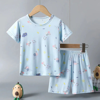 Pyjama Enfant Été “Cocon Instinctif” – Ensemble 2 Pièces en Coton Léger à Motifs Animaux, Manches Courtes