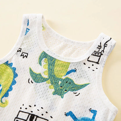 Pyjama Enfant Été “Sans Manches” – Ensemble Léger en Coton Doux, Respirant & Estival