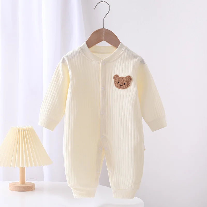 Pyjama Bébé Polaire Hiver “Ourson” – Grenouillère Chaude 0-24 Mois