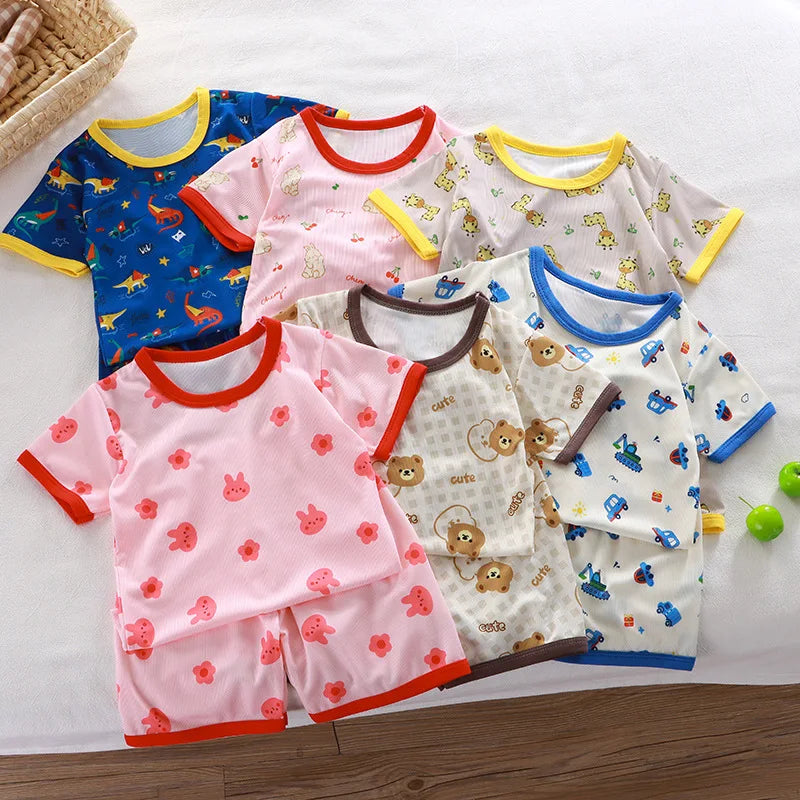 Pyjama Enfant Été “Jungle & Fun” – Coton Respirant à Imprimés Ludiques