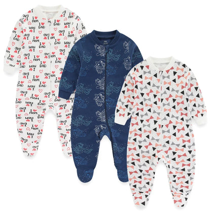 Pyjama Bébé “Trio Essentiel” – Lot de 3 Pyjamas en Coton