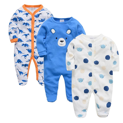 Pyjama Bébé “Rêve de Coton” – Lot de 3 Pyjamas 100% Coton Intelligent