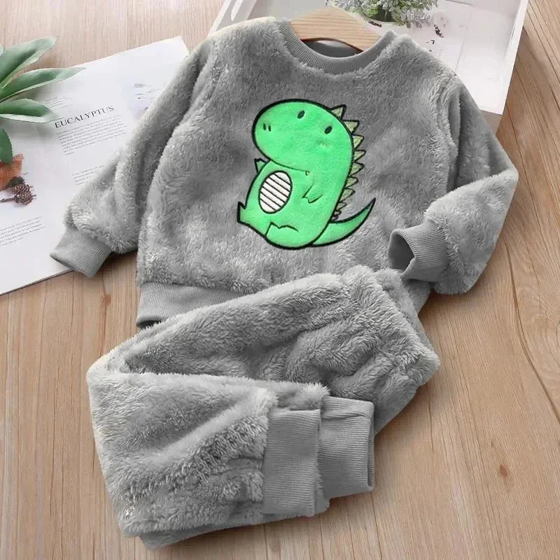 Pyjama Enfant “Doudou Cocoon” – Ensemble Automne/Hiver en Polaire Douce, 2 Pièces à Manches Longues