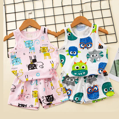 Pyjama Enfant Été “Sans Manches” – Ensemble Léger en Coton Doux, Respirant & Estival